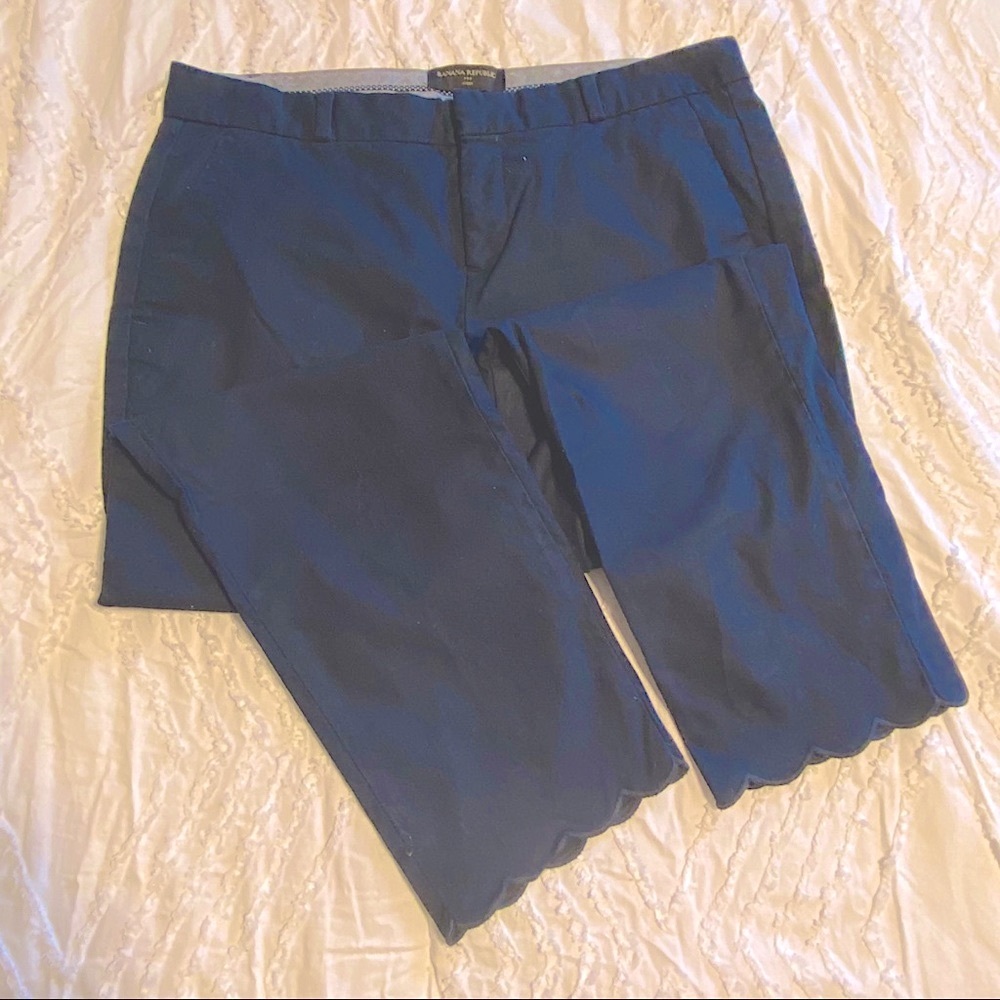 Banana Republic Scalloped Navy Blue Pants